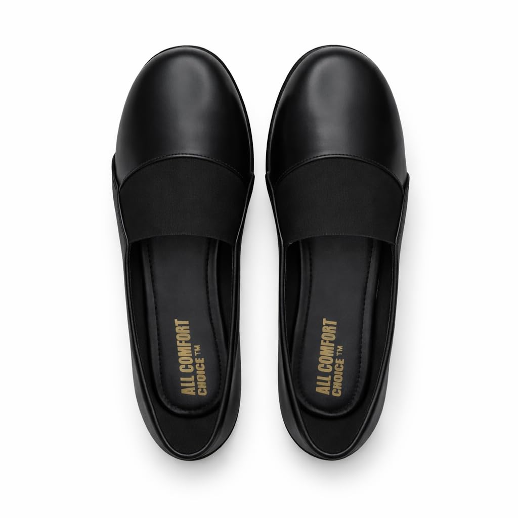 Women's Black Casual Slip-On Bellies | Soft Comfort Shoes-image-46