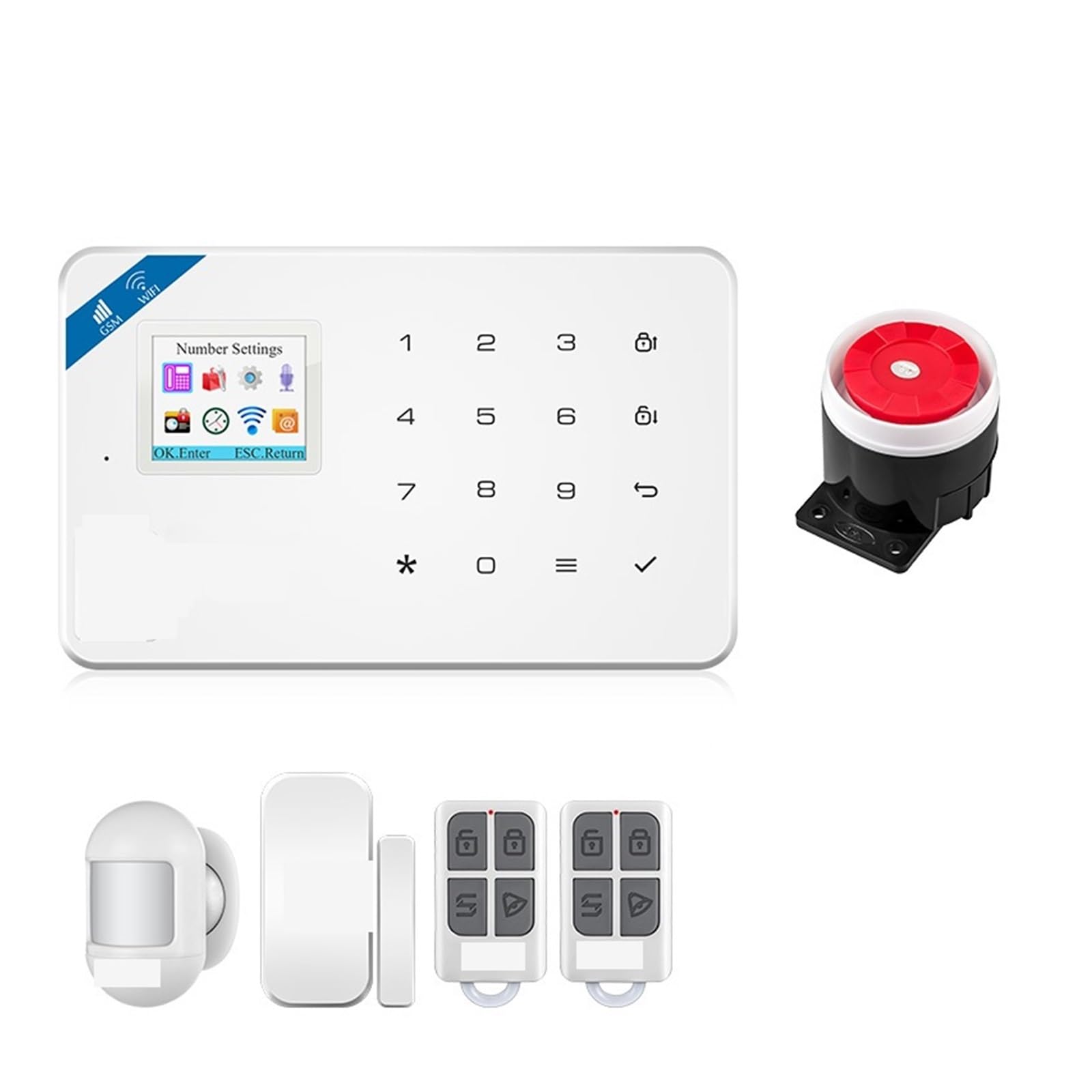 CUDTAPI GSM Alarm System W181 Home Kit Tuya Smart Motion Sensor Detector Door Sounder Siren IP Camera(KIT 1)