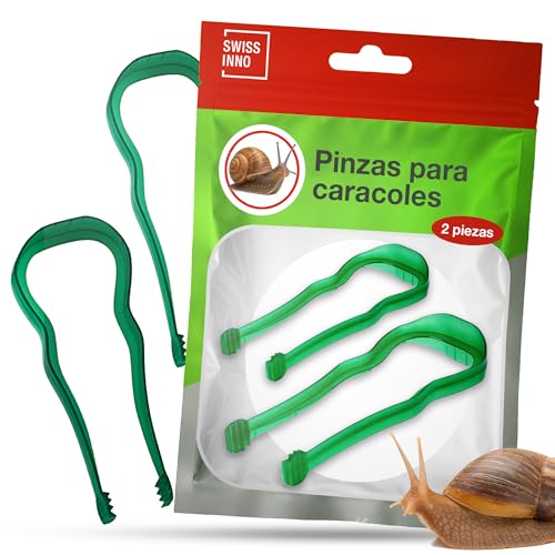 SWISSINNO Pinza para Caracoles – Set de 2 Piezas – Herramienta para Recoger Caracoles sin Contacto – Ligera y Reutilizable para Uso en jardín y huerto