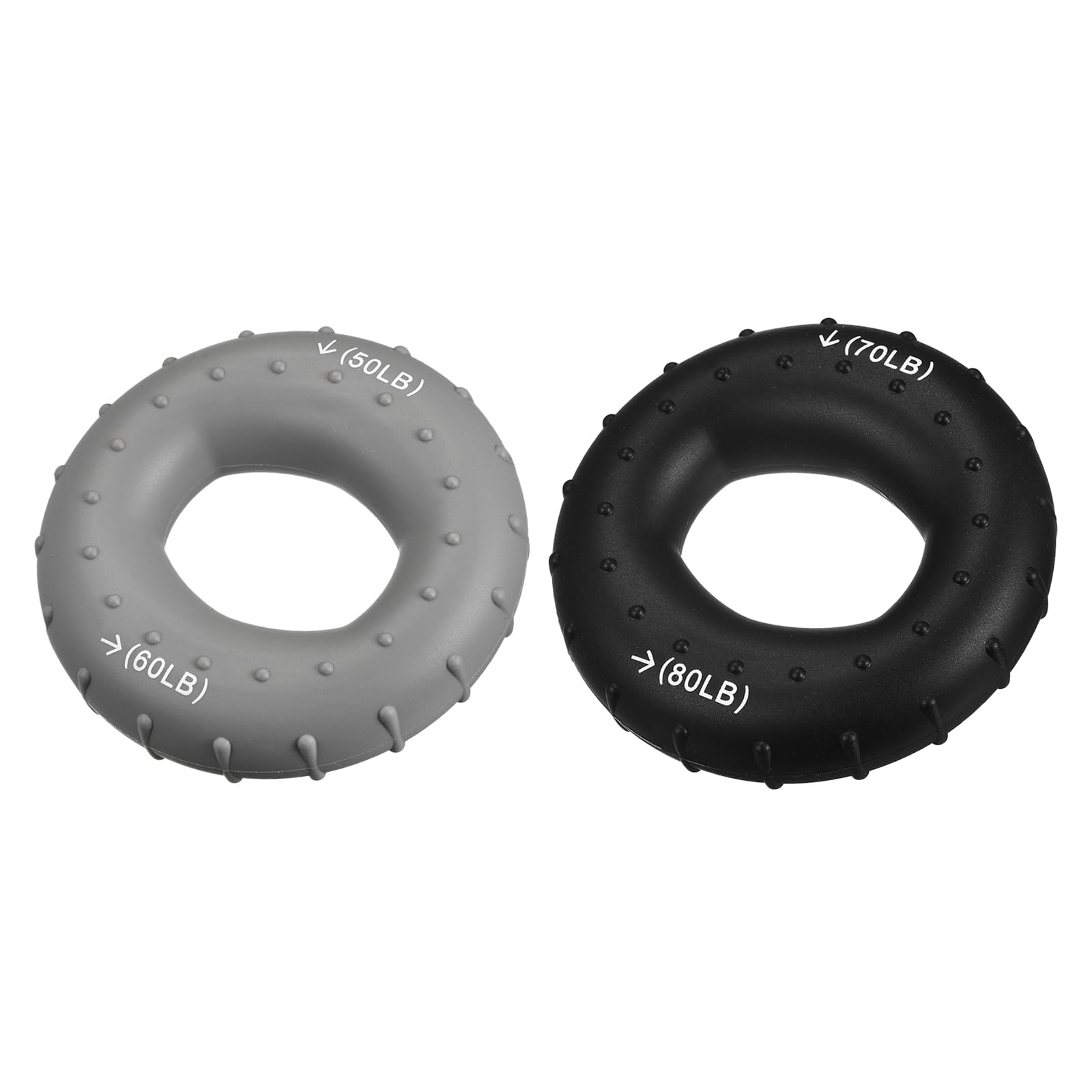 sourcing map Hand Grip Strengtheners, 50-60/70-80Lb Silicone Grip Strength Training for Stress Relieve & Rock Climbing, 1 Set