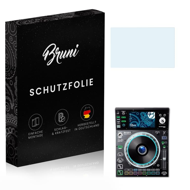 Bruni Película Protectora compatible con Denon DJ SC5000 Protector Película, claro Lámina Protectora (2X)