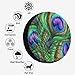 Peacock Feathers Spare Tire Cover for RV Trailer Animal Beautiful Colorful Digital Paint Shiny Green Purple Wheel Protectors Weatherproof Polyester Tire Case for All Cars SUV Camper Travel 15 inch
