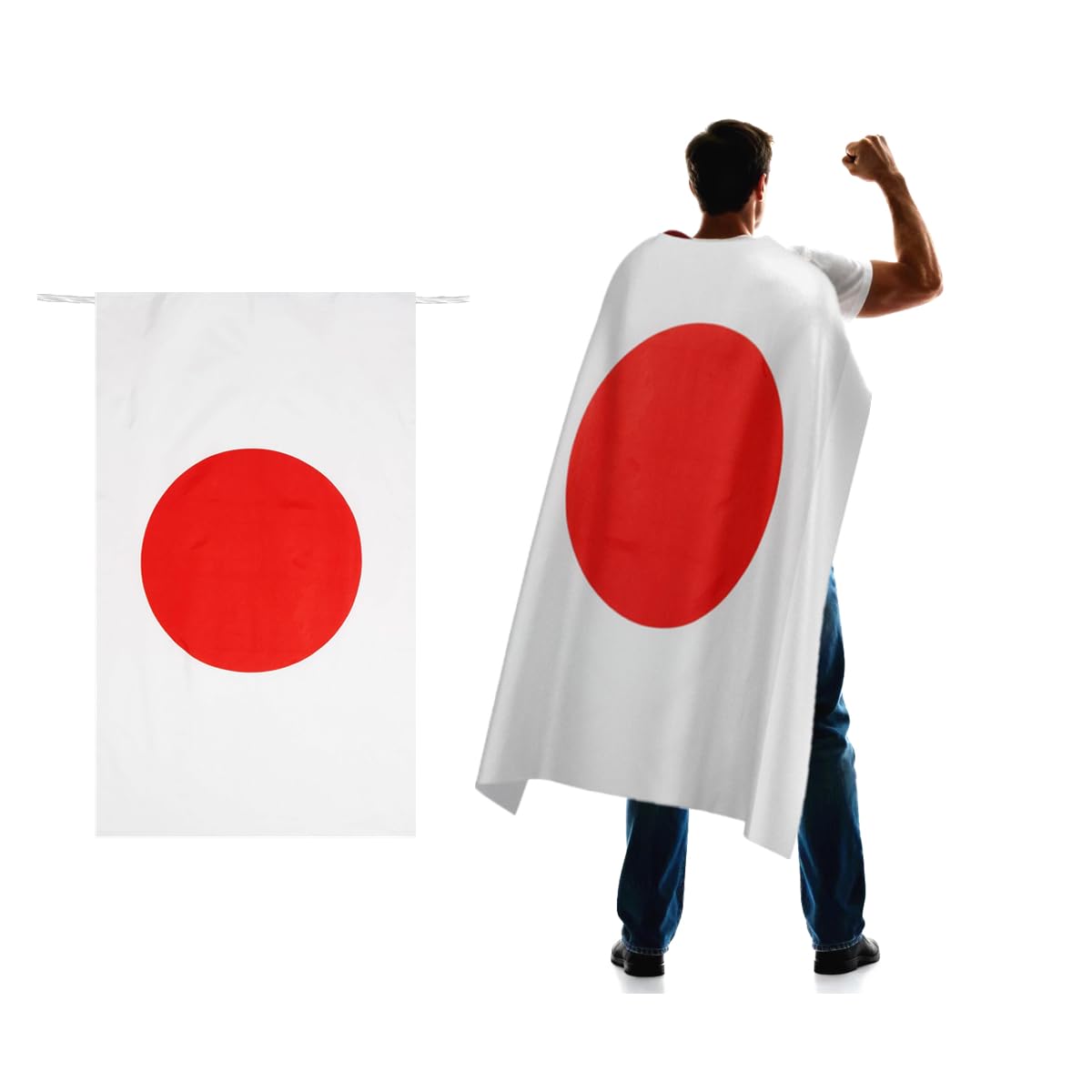 Japan Flag Cape 3x5 FT for Independence Day Holiday Costumes Celebrati,150D Premium Polyester,Japanese National Patriotic Flags Costume Cloak.