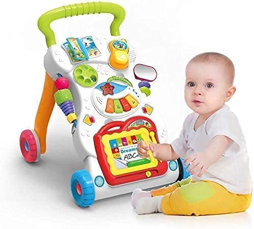 MAPPLE CREATION Anti-Rollover Baby Push Walker Walker with Adjustable Speed ​​3 in 1 Baby Walker Activity Center 6-7-18 Months 1 Year Old, Sit-to-Stand Learning Walker