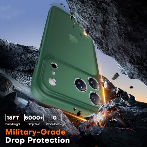Image of TAURI for iPhone 17 Pro Case, with Screen Protector, Matte Green | Full Camera Protection, Anti-Yellowing Military-Grade Protection Shockproof Slim Phone Case for iPhone 17 Pro