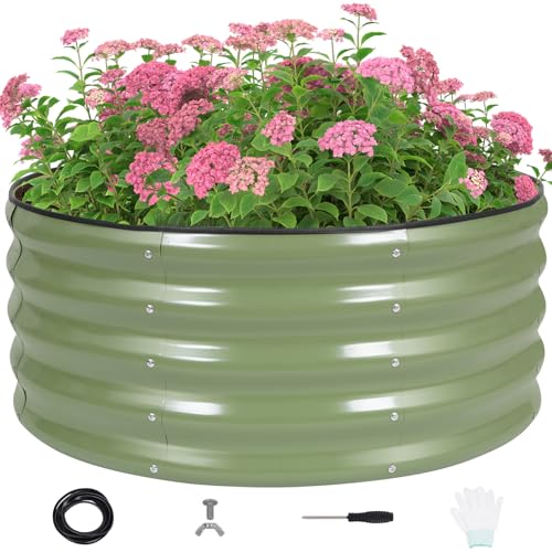 G GOOD GAIN Round Raised Garden Bed - 1Pcs 3x3x1.4ft