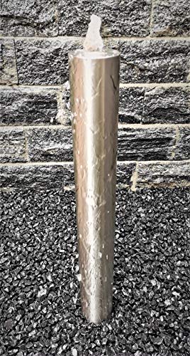 garten-wohnambiente Säulenbrunnen rund 80/10 cm Edelstahl matt gebürstet Komplettset Säule Wasserspiel