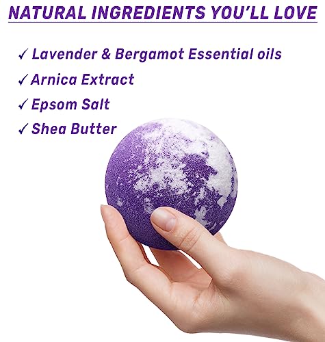 Organic 300Mg Arnica Montana Oil Bath Bombs Gift Set Lavender Bergamot Essential Oils For Men & Women Stress Relief Relaxing Bath Bomb Set Bubble Bath Shower Fizzies Birthday Christmas Spa Gifts #TOP4