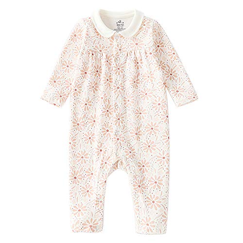 Zanie Kids Newborn Baby Girl Clothes Floral Long Sleeve Footless Romper Jumpsuit Cotton, Daisy, 18-24 Months
