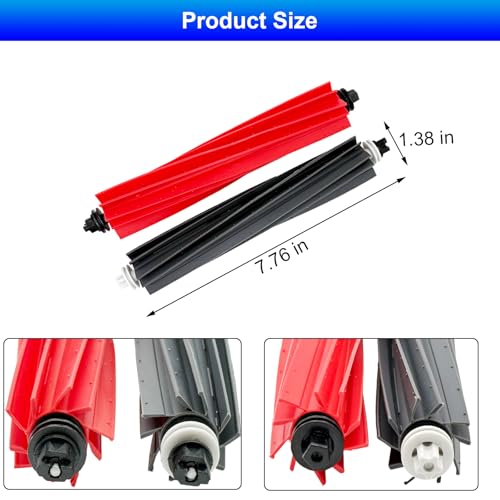 Image of 3 Sets Q8 Max Brush Replacement Compatible for Roborock S8 Pro Ultra /S8 /S8+ /Q8 Max+ /Q5 Pro /Q5 Pro+ Robot Vacuum Cleaner, Dual Rubber Roller