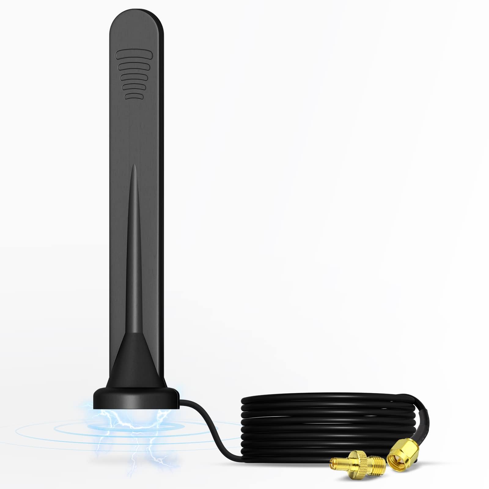 Bingfu Antenna 5G 4G LTE Esterna SMA TS9 5dBi Omnidirezionale Impermeabile con Base Magnetica 3 m Cavo per Router, Modem, Hotspot, Gateway, Sistema di Sorveglianza, Dispositivi IoT Casa Domotica