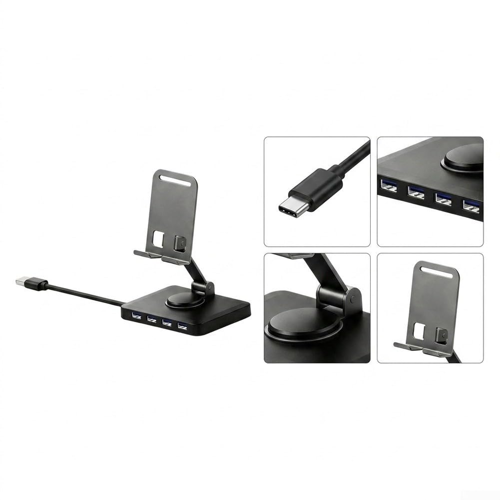 Hub USB 3.0 4 Puertos con para soporte Teléfono Giratorio Hub
