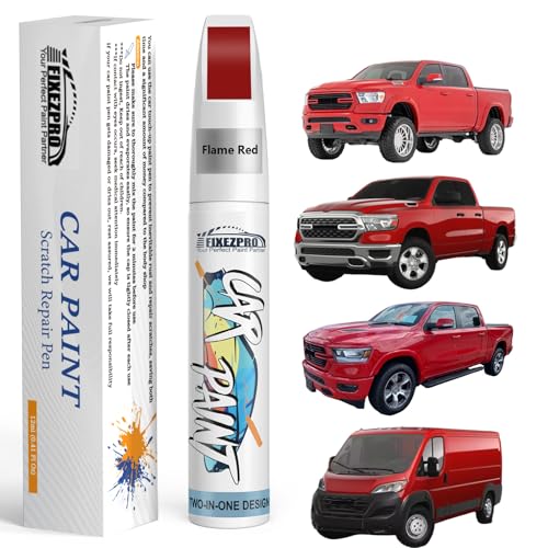 Image of Flame Red(PR4) Touch Up Paint for Ram, Exact Color Match Car Paint Scratch Repair Remover Pen Kit Fix Vehicle Chips and Automotive Nicks Scuff