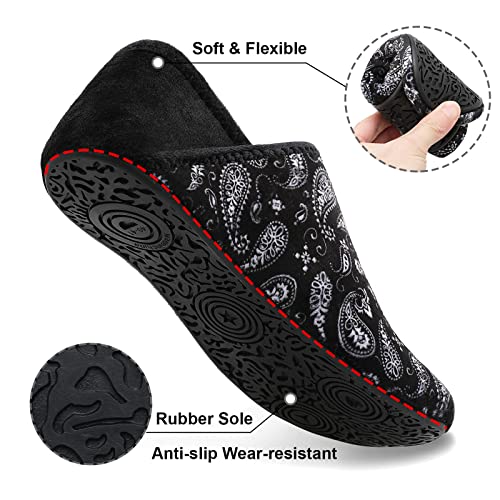Image of Fires Womens Mens Slippers with Rubber Sole Soft-Lightweight House Slipper Socks Around House Shoes Non Slip Indoor /Outdoor