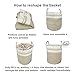 XUANGUO Cotton Rope Laundry Basket Hamper for Clothes Woven Storage Basket for Living Room Bedroom Boho Tall Rope Baskets for Blanket Toys Pillow Towels Baby Nursery Hamper Bin Large brown and white