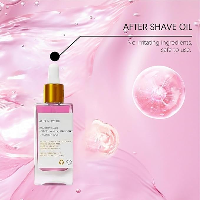 Strawberry Post-Shave Oil – Lightweight Skin Conditioning Oil for Soft, Hydrated Feel – Ideal for After Shaving Bump-Prone Areas - Image 6 thumbnail