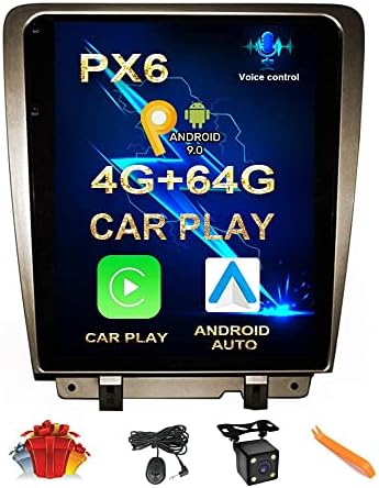 CUSP 12.1 inch Android 9 Car Stereo Radio GPS for Ford Mustang 2010-2014 Navigation Multimedia Player PX6 4G+64G in-Dash Head Unit Car Play DSP Auto Audio Video Voice Plug in and Play Easy to Install
