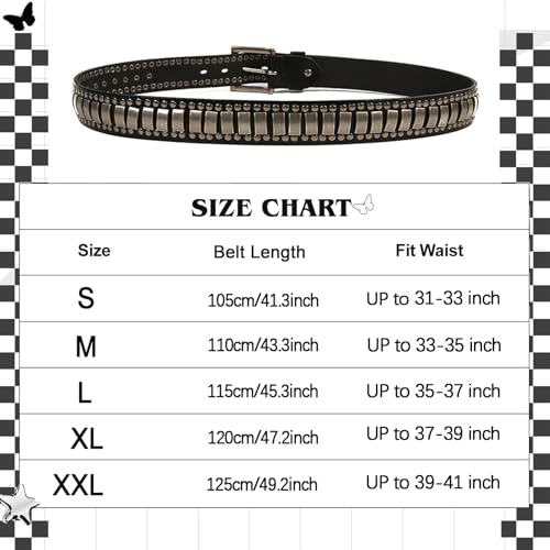 Stylish Mens Studded Genuine Leather Punk Rock Belt, Studded Casual Punk Metal Jean Belt with Buckle for Women Men Jeans3