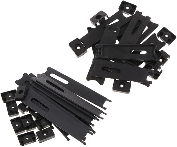 10 Pcs Plastic Photo Frame Backs Stand Display Racks A, Black