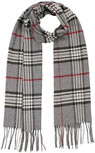FRAAS Sjaal geruit voor dames en heren van puur Cashmink® - 53 x 200 cm - zachter dan kasjmier - geruite plaid voor de winter - geruite sjaal Made in Germany, latte