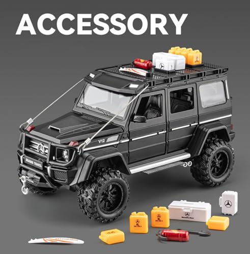 Image of Merceedes Brabus G550 1:24 Model Car with Box, Zinc Alloy Pull Back Toy car with Sound and Light for Kids Boy Girl Gift [Colors as Per Stock]