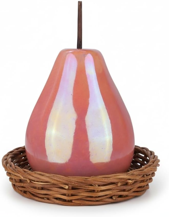 Urban Trends Ceramic Decorative Pear Figurine Ceramic Design Decor Center Piece for Home Decor Figurine for Living Room Table Office Décor: 6.25" H x 3.75" W x 3.75" D (SAGE)