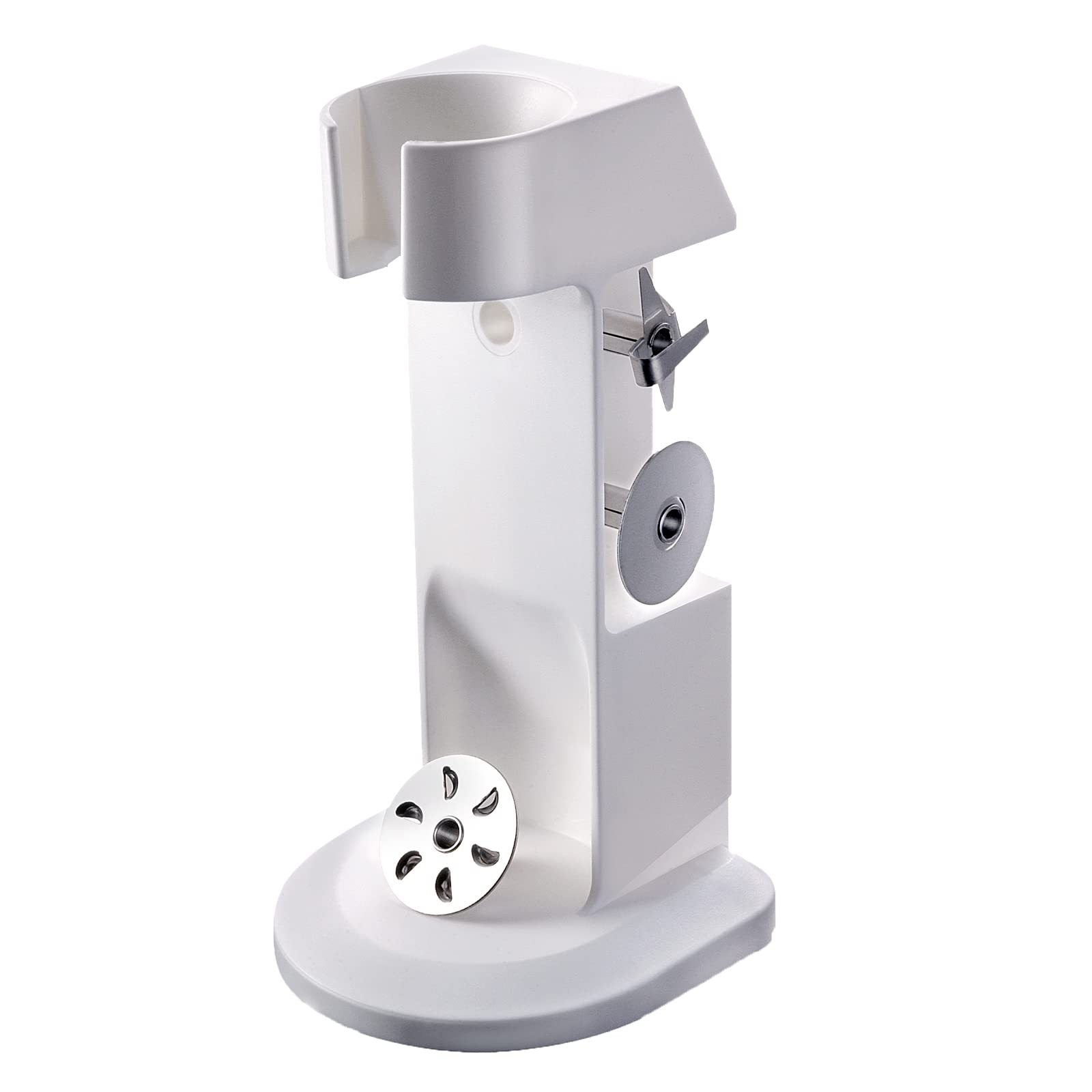 bamix M350 MAXX - Set frullatore a immersione con supporto, 2 bicchieri, 4 attrezzi, processore, spatola, spazzola per la pulizia, 300 Watt, prodotto in Svizzera, bianco/grigio chiaro