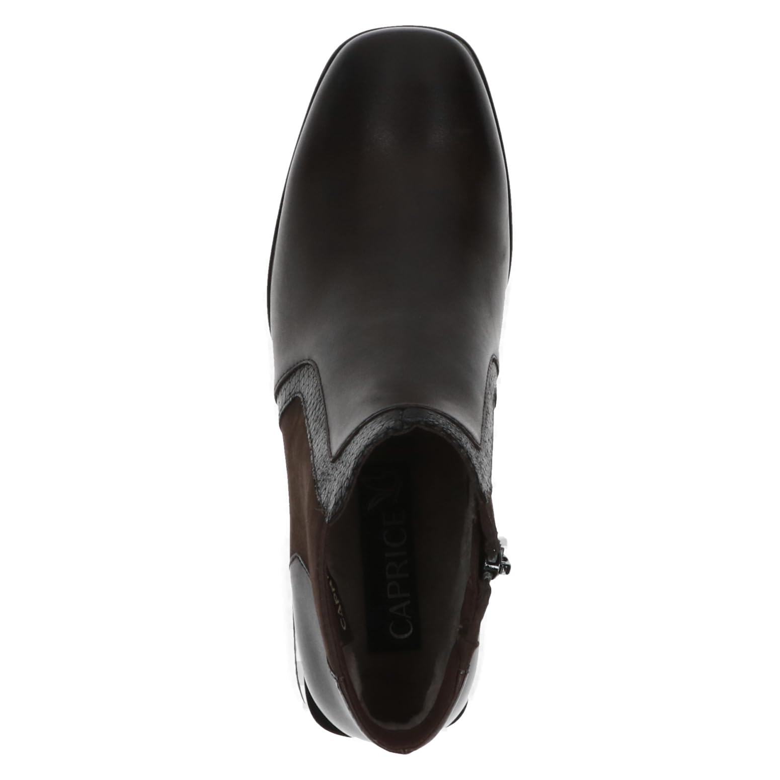 CAPRICE Damen Stiefeletten mit Absatz aus Leder Kleiner Absatz Weite G, Braun (Dk Brown Comb), 37 EU – Ansicht 4