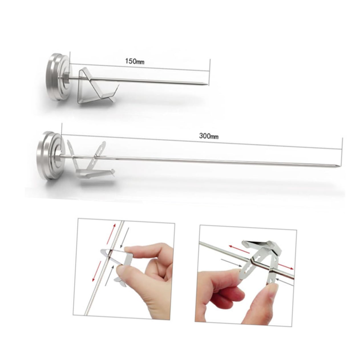 FUNOMOCYA Stainless Steel Candy Thermometer Probe Accurate Syrup Temperature Detector Tool for Jams and Deep Frying Food-Grade Material Clip for Easy Use