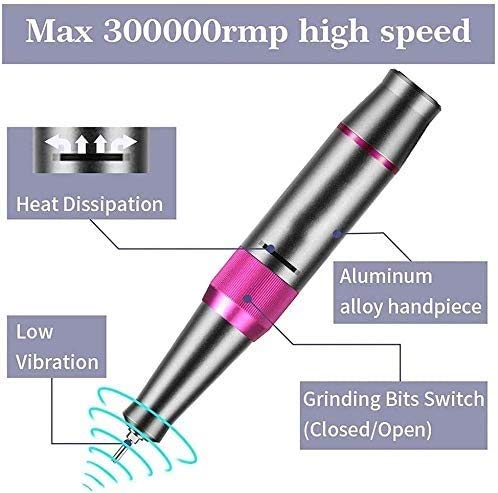 Torno eléctrico portátil recargable para uñas RPM35000 miniatura 5