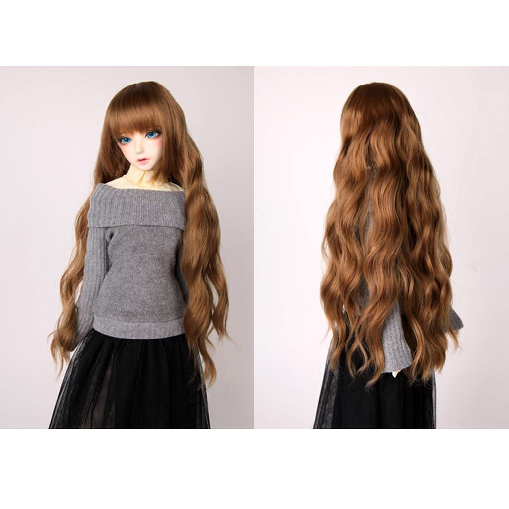 Enakshi 25cm DIY Curly Hair Wigs for 1/3 1/4 1/6 BJD Doll Accessory Coffee|Dolls & Bears|Dolls|By Brand, Company, Character |Package Includes:1 Piece Curly Wig for Doll-image-24
