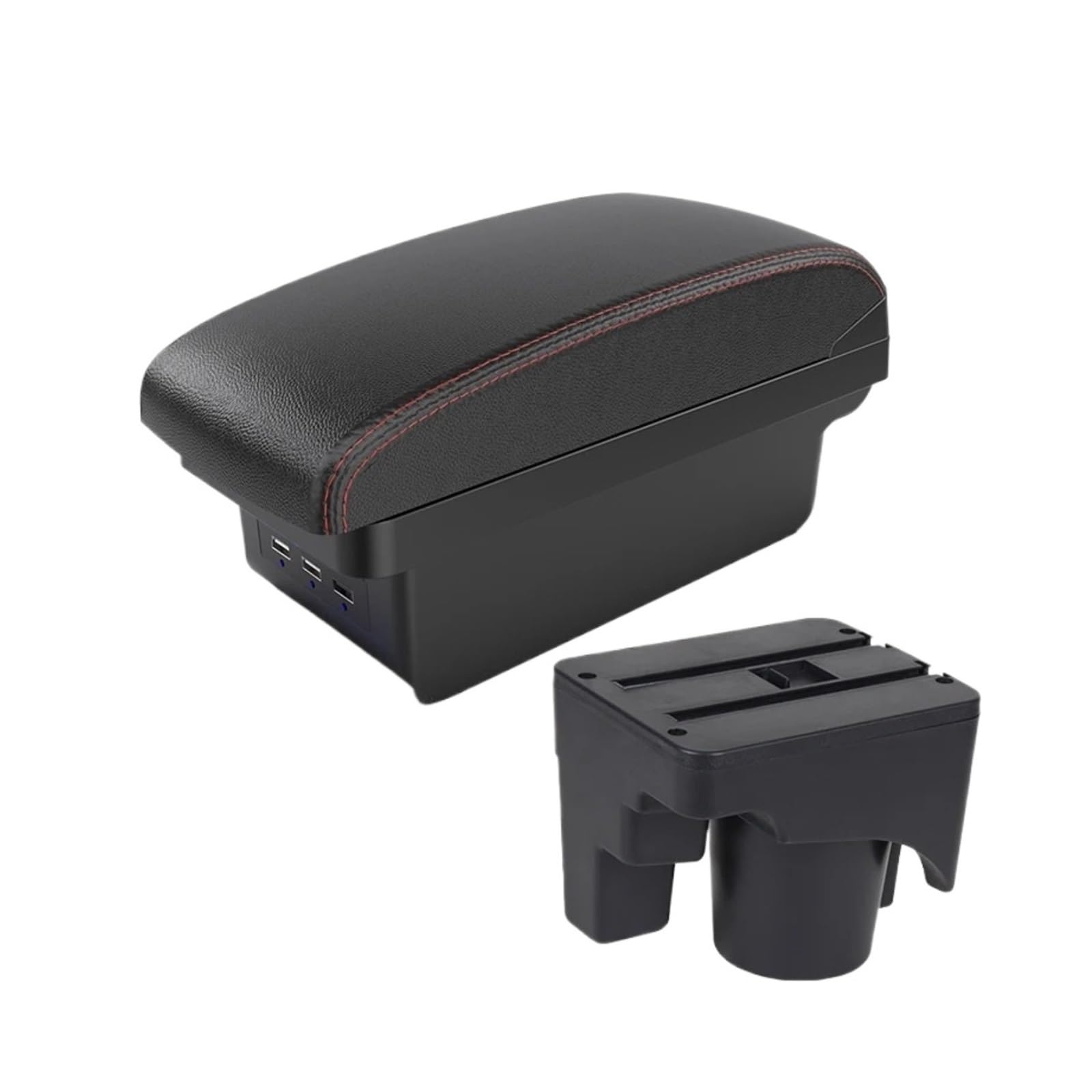 Ggwqoops Car Armrests For Chery For Very (A13) 2011 2012 2013 2014 Car Armrest Interior Center Console Storage Box Usb Accessor Armrest Box(B1 Black red 3 USB)
