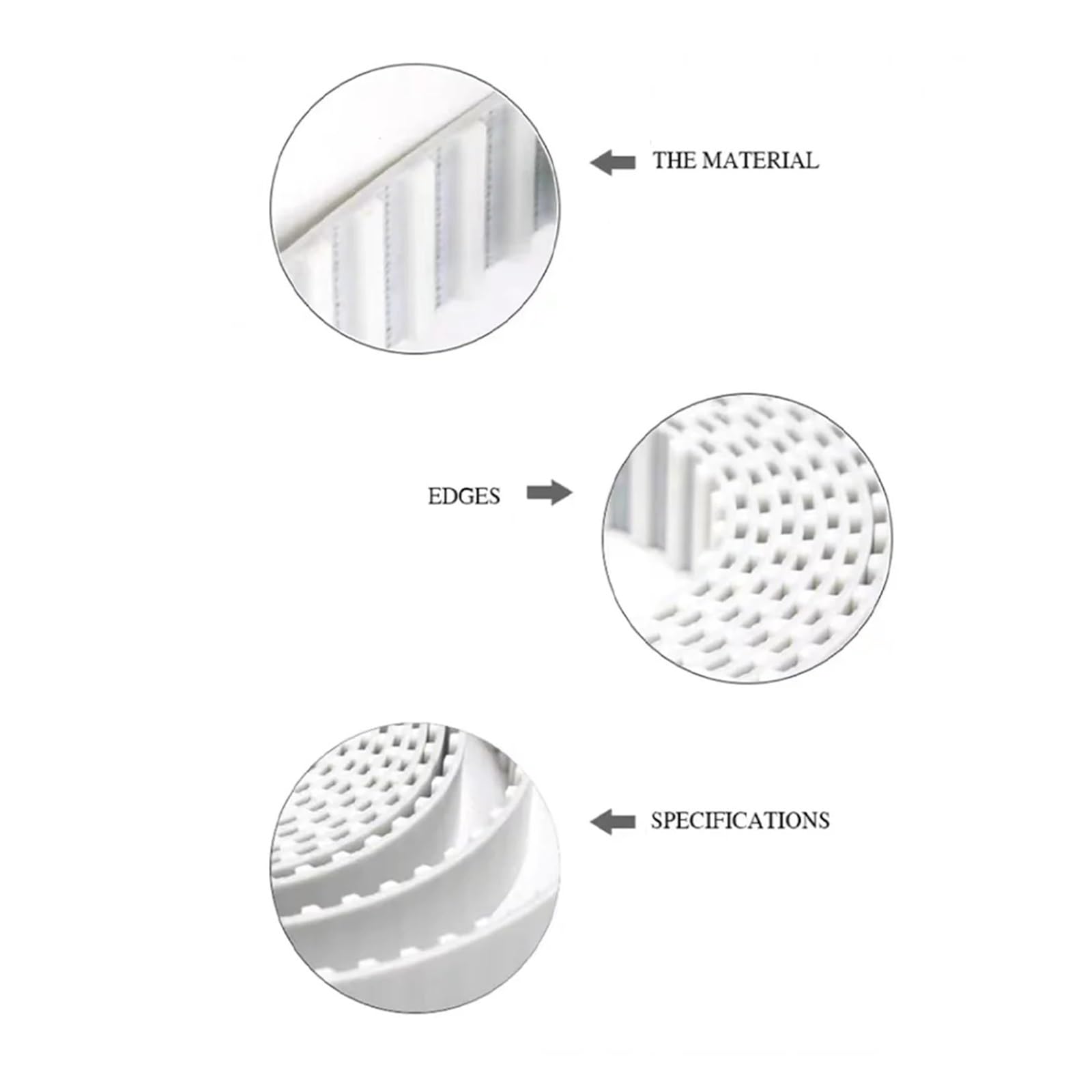 Correas transmisión Correa Abierta PU T5 Blanca Ancho: 20 mm Correa Síncrona Abierta Poliuretano T5 Correa distribución para moto