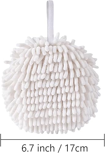 Vista 22 de Paquete de 4 toallas de mano de chenilla para baño, secado rápido, toalla de baño de manos con bucles para colgar, microfibra absorbente para secado