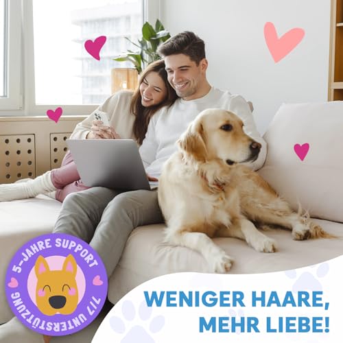 Okköbi Carpet Rake - Fellfeger Besen – Pet Hair Remover für Teppich & Möbel – Gummibesen mit Stiel – Hundehaare Entfernen – Teppich Bürste für Tierhaare – Fellfeger für Teppiche & Böden