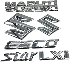 Eeco Lxi CAR Sticker Emblem Monogram Logo Badge ABS Plastic Colour Silver (Chrome) Pack of 6