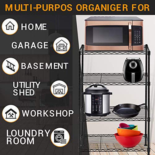 Juggernaut Storage Ws201232-4Blk X 12"D X 32"H 4-Tier Wire Shelving Unit, 340 Lb Capacity, Black" #TOP2