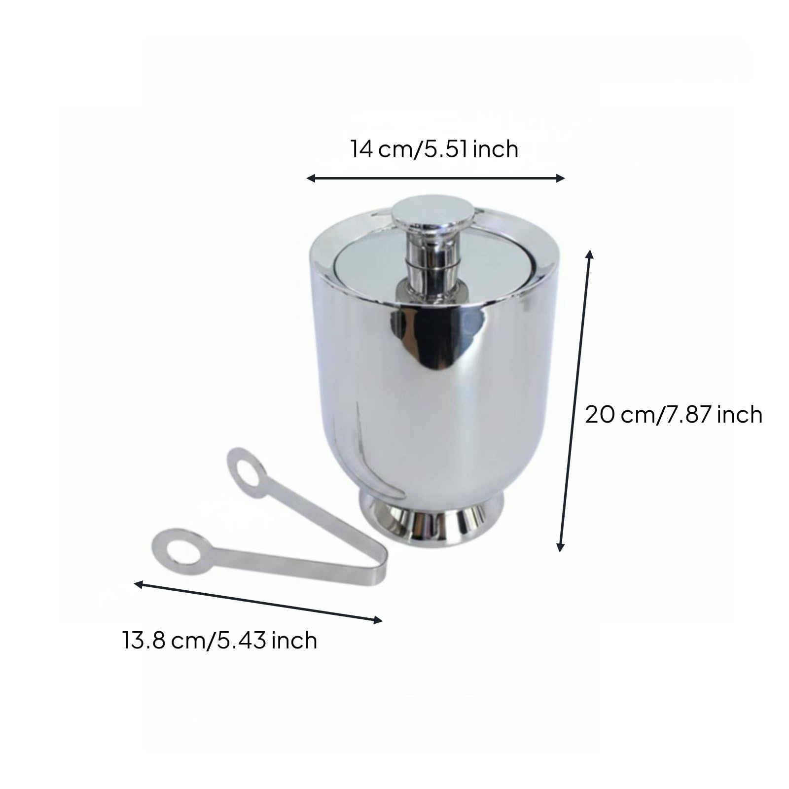 predolo Seau Double Couche Inox Isotherme Rafraîchisseur Boissons Refroidisseur Champagne Acier 304, Seau À Glace Avec Couvercle Et Pince, Finition Brillante