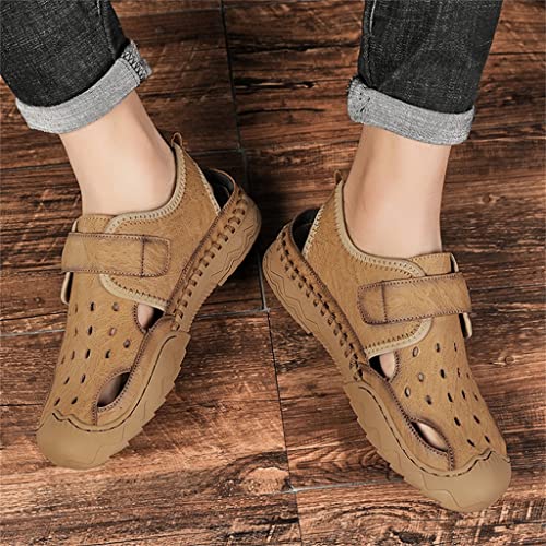 Mens Sandals Outdoor Non-Slip Trekking Outdoor Comfortable Beach Casual Shoes Non-Slip Leisure Rubber Soles(39)3