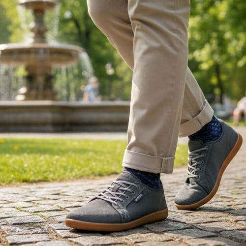 Image of WHITIN Men's Wide Minimalist Barefoot Sneakers | Zero Drop Sole | Optimal Relaxation