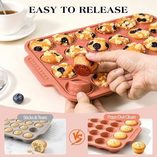 Image of Silicone Muffin Pans for Baking with Metal Reinforced Frame
