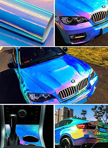Asendiway Holographic Rainbow Chrome Car Adhesive Vinyl Wrap Gloss Decal Sticker Film Sheet Air Bubble Free Diy Vinyl #TOP3