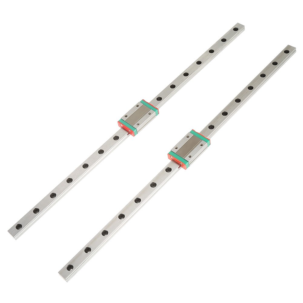 2Pcs LML12H Guida Lineare Scorrevole a Lunghezza di 400mm, Guida Lineare Rotaia con Blocchi di Scorrimento MGN12H per Apparecchiature Automatiche