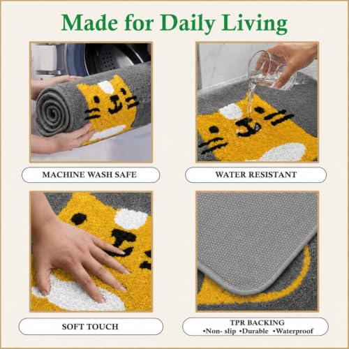 Image of Dream Weaverz 2000 GSM Soft Microfiber Bath Mat - Quick Dry Anti-Skid Water Absorbent Floor Rug, Machine Washable Non Slip Door Mat for Bathroom & Bedroom (40 x 60 cm) (Hot Air Ballon)