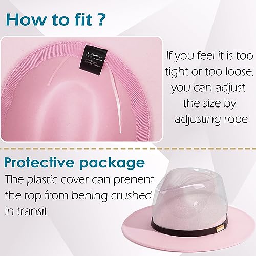 Image of Fedora Hats for Men Wide Brim Panama Hat with Classic Belt