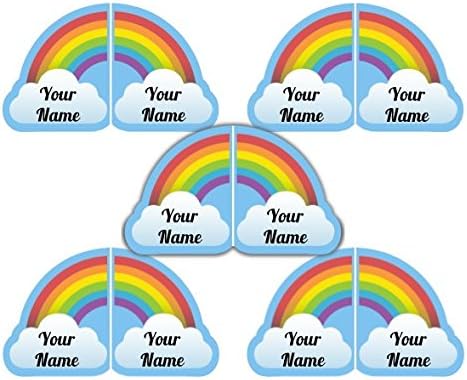 Personalized Waterproof Scuff-Proof Match-up Shoe Labels (Rainbow Theme)