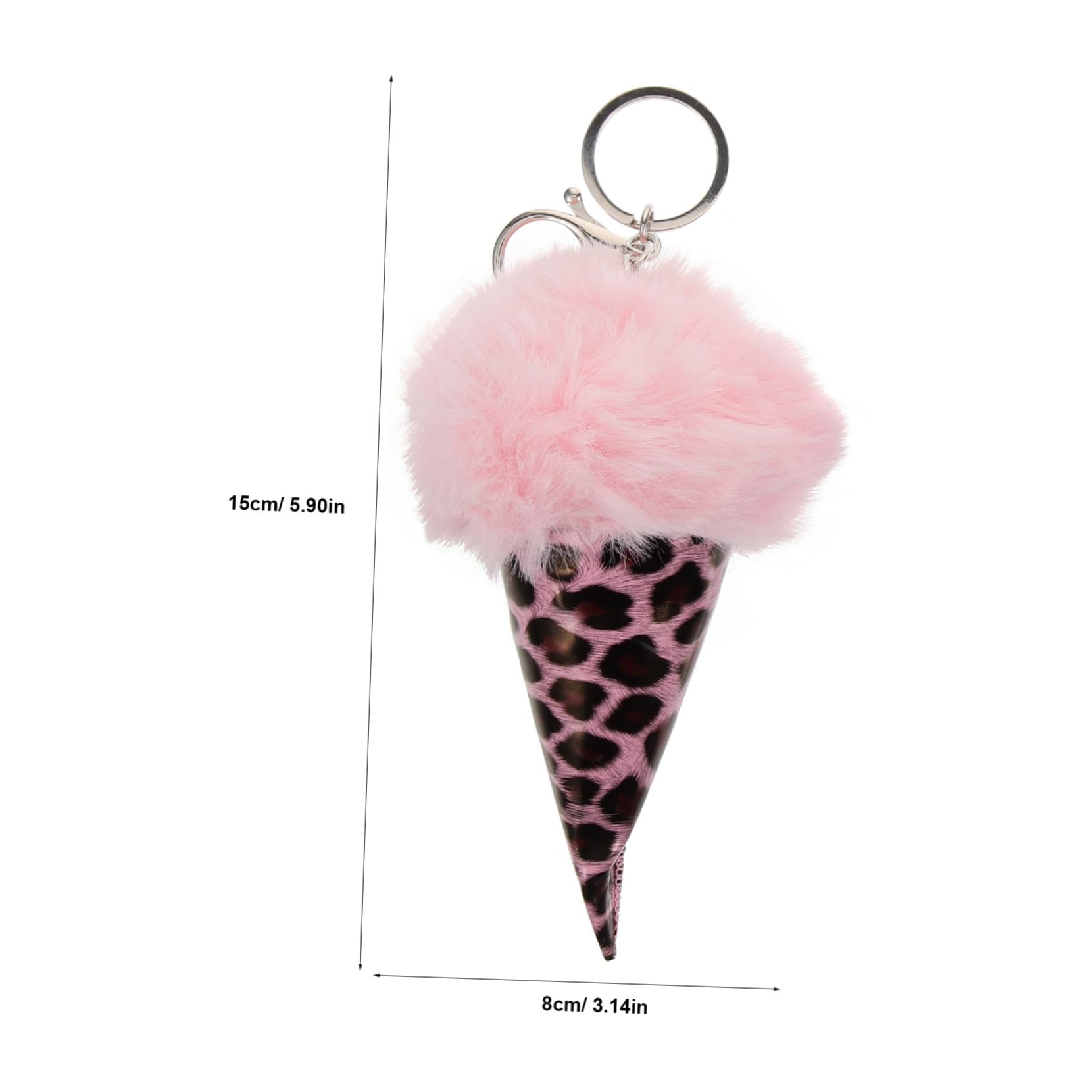 BESTYASH Ice Cone Key Pendant Fluffy Material Cones Keychain Decor Bag Ornament Random Color
