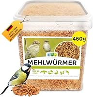 Mehlwürmer getrocknet, Premium Insektensnack Vögel, Fische, Schildkröten, Nager, Igel, Reptilien, Vogelfutter Wildvögel Ganzjährig Eichhörnchen Futter Hamsterfutter Igelfutter 460g (2,5L)