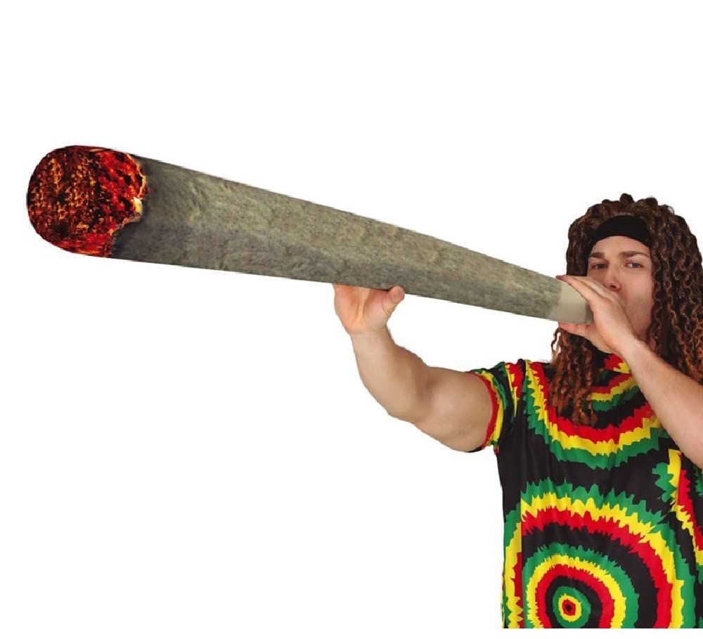 FIESTAS GUIRCA | Inflatable Joint (35.4 in) - Fun Accessory for Stag Parties, Rasta Celebrations and Marijuana-Themed Events - Ideal for All Users - Grey
