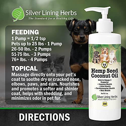Silver Lining Herbs Coconut Oil for Dogs with Hemp Seed Oil | 8oz Bottle | Anti Itch & Hot Spot Treatment For Dogs Skin & Coat | Allergy Aid | Supports Immune System, Joints, & Digestion | Made in USA - Image 5